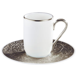 Espresso Cup & Saucer - 'Italian Renaissance' Platinum