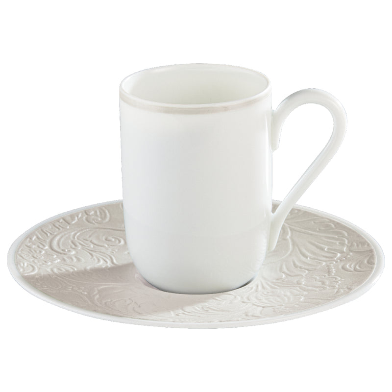 Saucer for All Coffee Cups - 'Italian Renaissance' Irise Pearl Grey