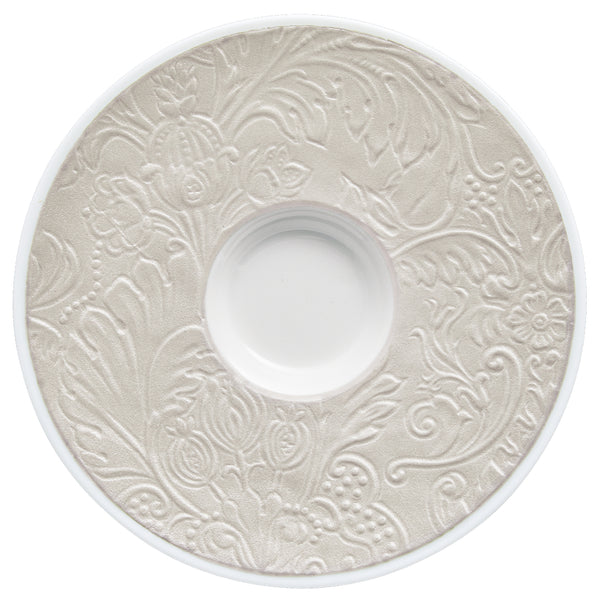Saucer for All Coffee Cups - 'Italian Renaissance' Irise Pearl Grey