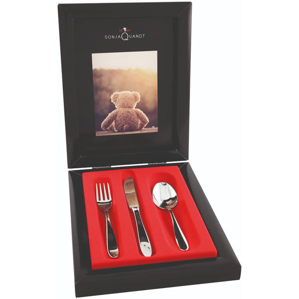 Children's Cutlery 3 pcs 'Avantgarde' in a Gift Box by Sonja Quandt - Silver Plated