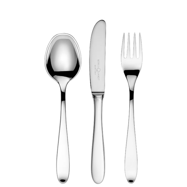 Children's Cutlery 3 pcs 'Avantgarde' in a Gift Box by Sonja Quandt - Silver Plated