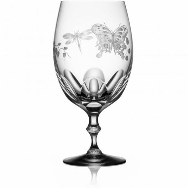 Luxury Pilsner Glass in Clear Crystal with Butterfly and Dragonfly Engraving – Springtime by Varga Crystal