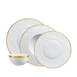 Dinnerware Set of 16 Pieces - 'Italian Renaissance' Filet Or Mat