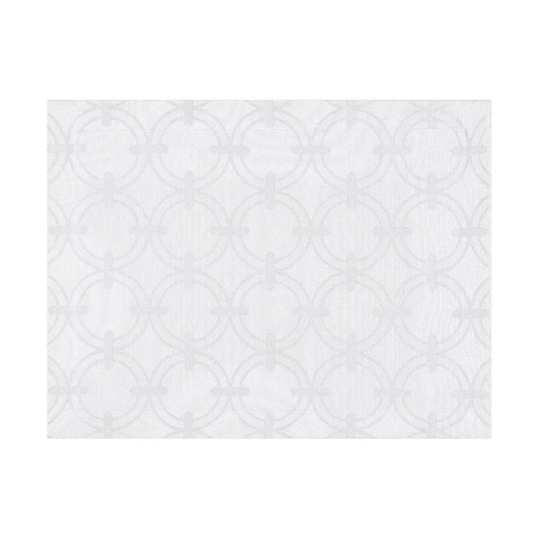 Anneaux Cotton Placemat White by Le Jacquard Français with woven ring design.
