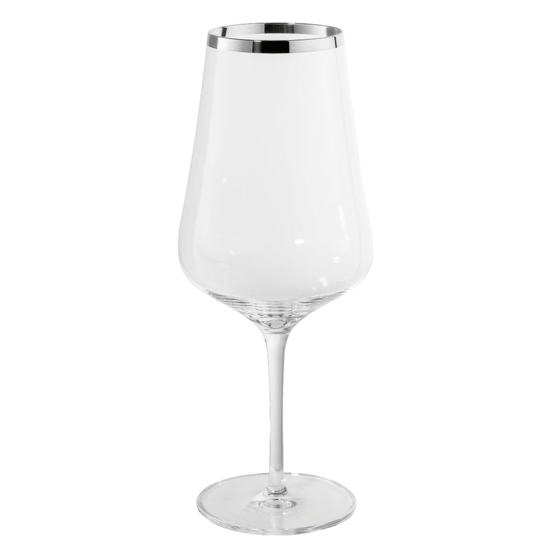 Red Wine Glass "Avantgarde" - Fine Silver Decor by Sonja Quandt