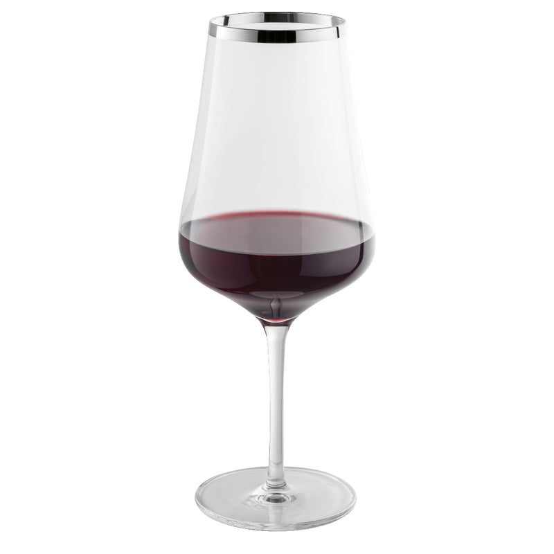 Red Wine Glass "Avantgarde" - Fine Silver Decor by Sonja Quandt