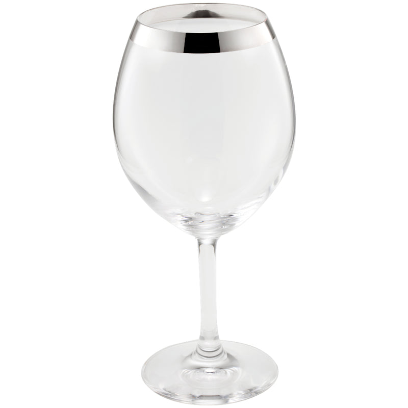 Red Wine Glass "Classico" - Fine Silver Decor by Sonja Quandt