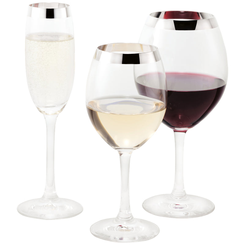 Red Wine Glass "Classico" - Fine Silver Decor by Sonja Quandt