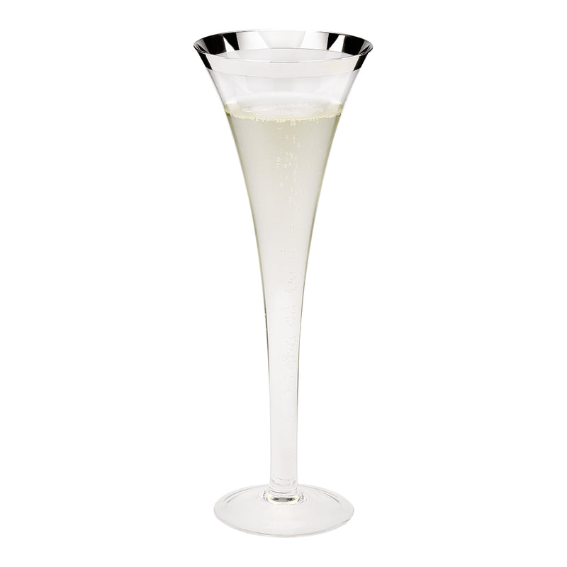 Champagne Flute "Simone" - Fine Silver Decor by Sonja Quandt