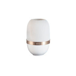 Small Candle Holder in White with Gold Band - Infini White