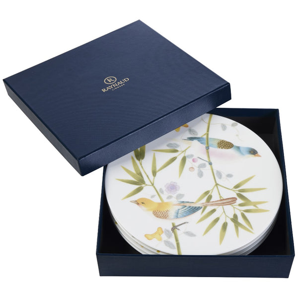 Set of 4 Dessert Plates White in a Gift Box - Paradis