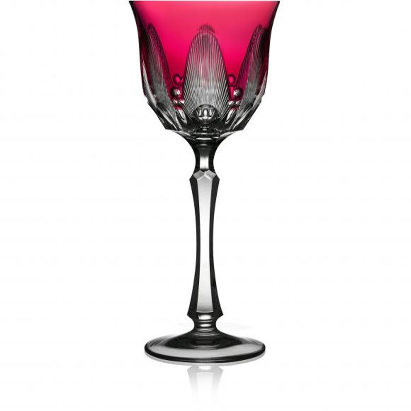 Luxury Water Glass in Raspberry Crystal – Captiva by Varga Crystal