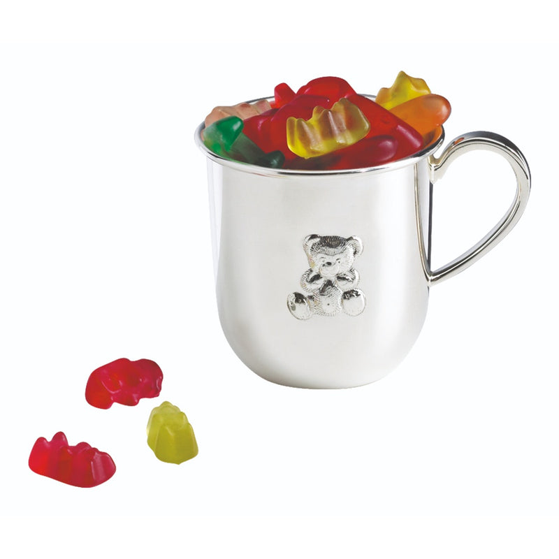 Children's Mug with Handle 'Teddy' by Sonja Quandt - Silver Plated