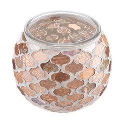 Candle Holder Mosaic in Pink Glass