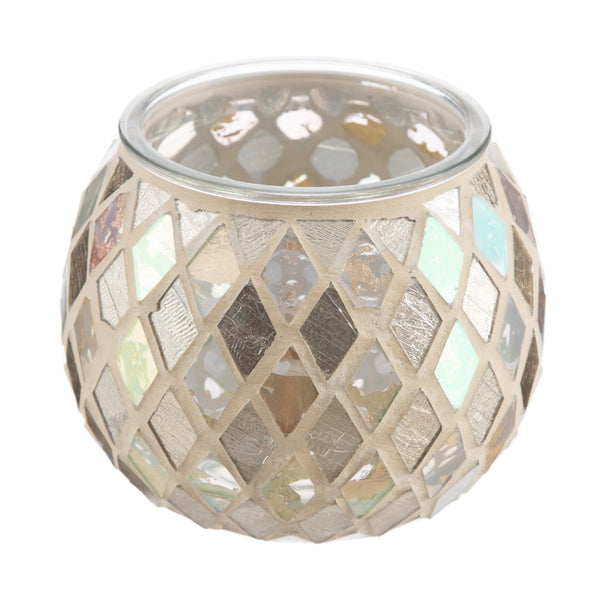 Candle Holder Mosaic in Gold Glass