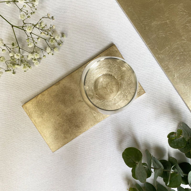 Double Coaster Silver Leaf Matte in Champagne by Posh Trading Company