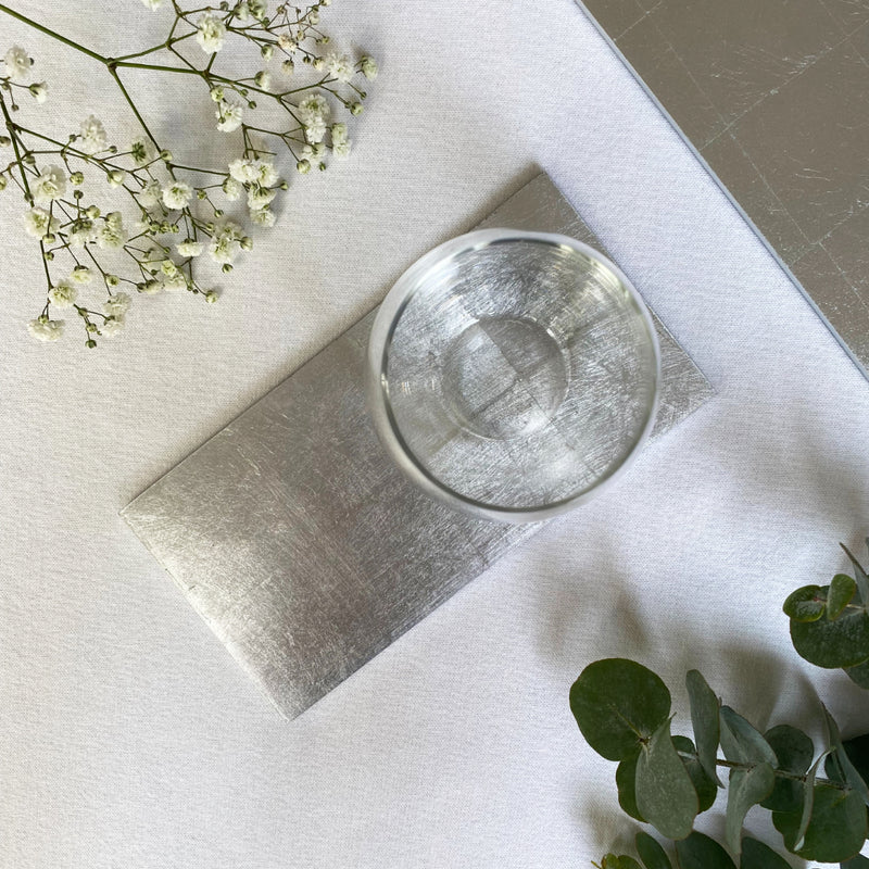Double Coaster Silver Leaf in Silver by Posh Trading Company