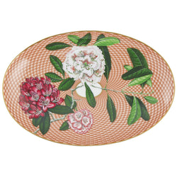 Oval Platter 23 Rhododendron - Trésor Fleuri