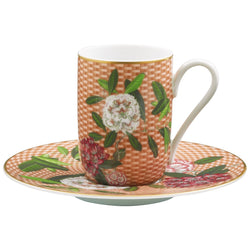 Espresso Cup and Saucer Rhododendron - Trésor Fleuri