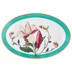 Oval Deep Serving Platter 16 Magnolia - Trésor Fleuri