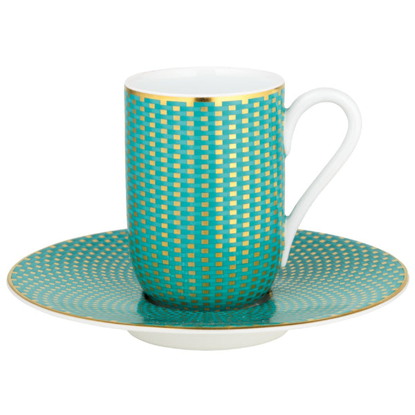 Espresso Cup and Saucer Turquoise Pattern No 1 - Trésor