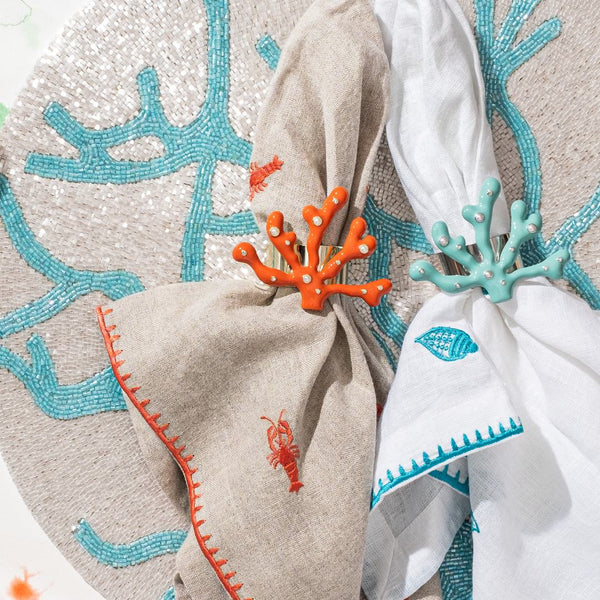 Delicate Turquoise Coral Placemat by Joanna Buchanan
