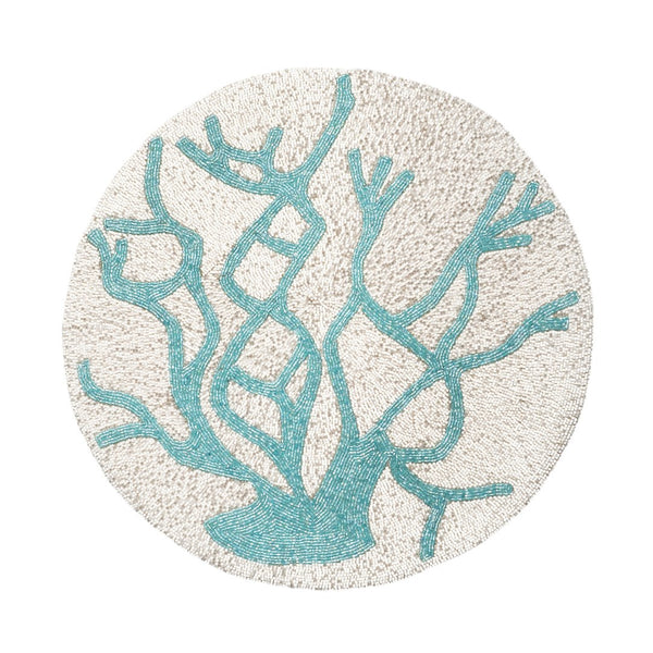 Delicate Turquoise Coral Placemat by Joanna Buchanan