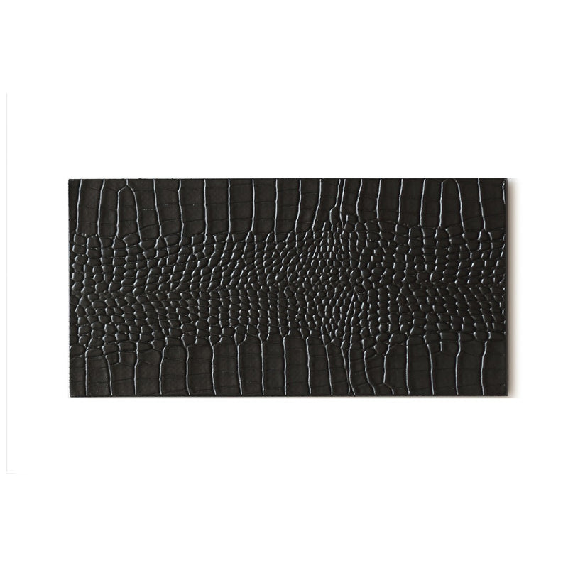 Double Coaster Faux Python Black by Posh Trading Company