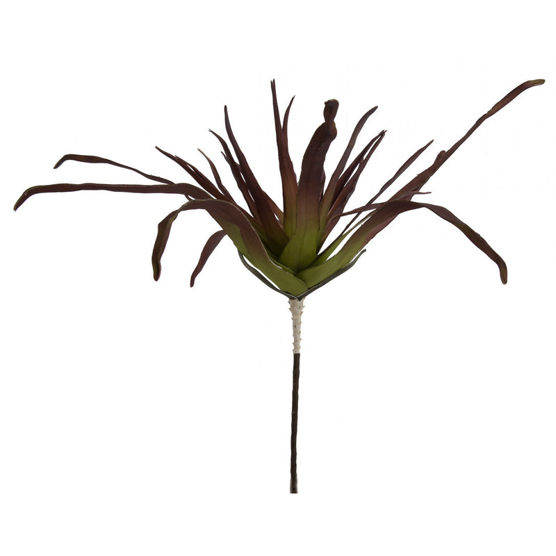 Faux Aloe Flower in Green and Burgundy