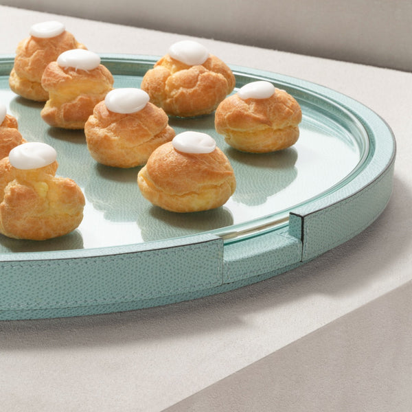 Grourmet Round Serving Tray in Light Blue by Giobagnara
