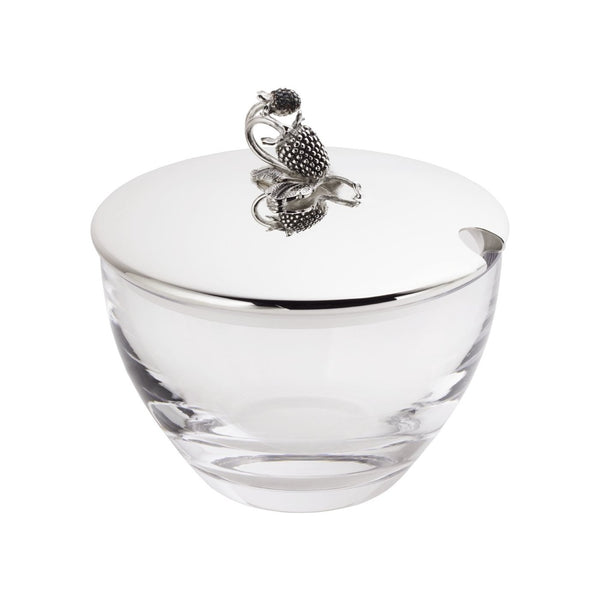 Crystal Jam Jar "Raspberry" with Silver Plated Lid by Sonja Quandt