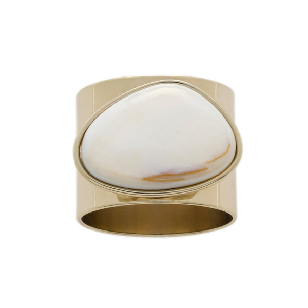 Mother of Pearl Gilt Edge Shell Napkin Ring by Joanna Buchanan | Set of 2