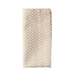 Drift Cotton Napkin in White, Gold and Silver by Kim Seybert