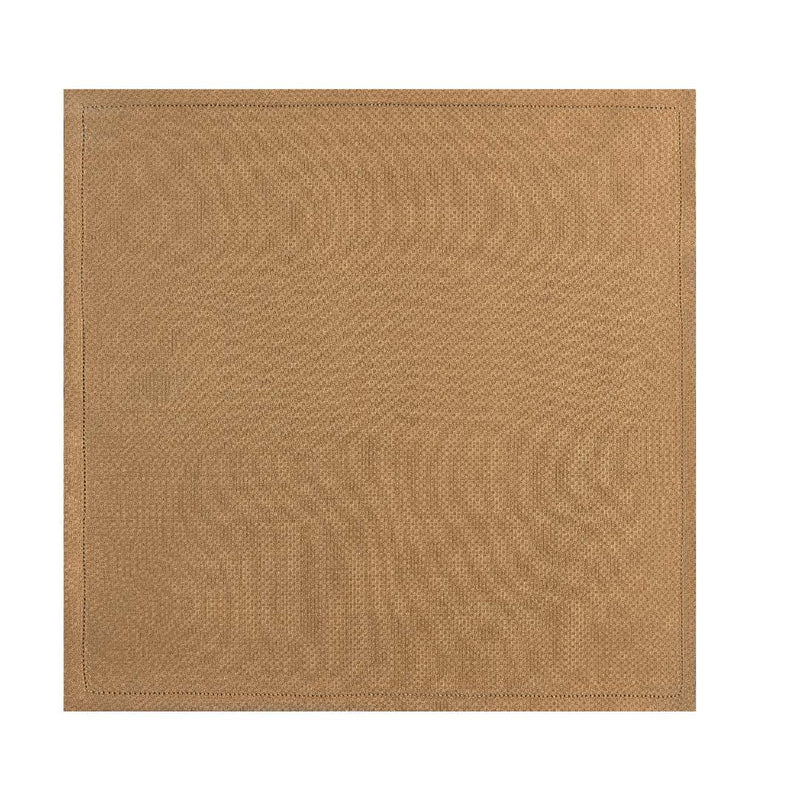 'Portofino' Linen Napkin in Rusty Brown Linen by Le Jacquard Français | Set of 4