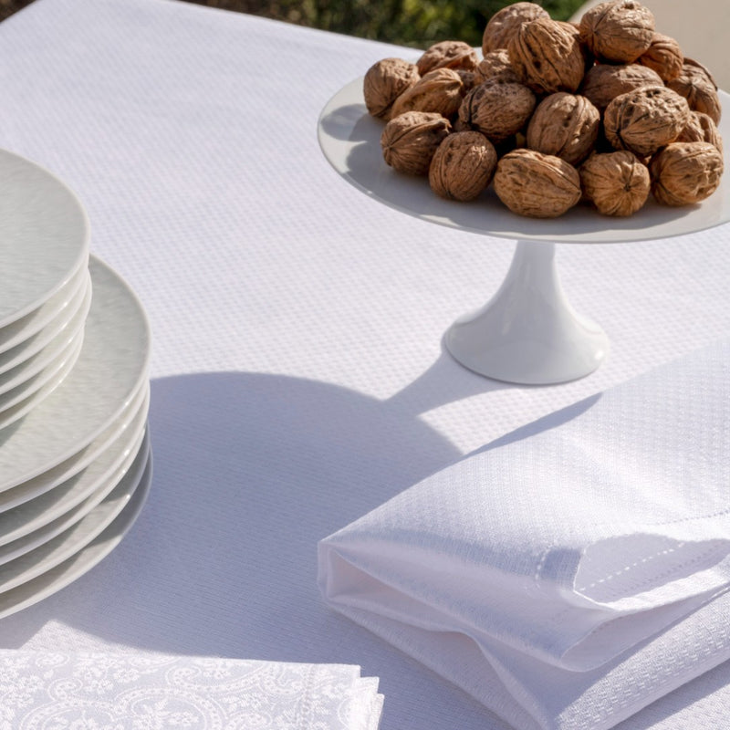 'Portofino' Linen Napkin in White Linen by Le Jacquard Français | Set of 4