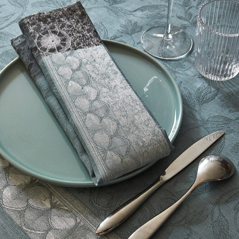 'Symphonie Baroque' Linen Runner in Grey by Le Jacquard Français