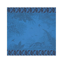 'Forêt Enchantée' Cotton Napkin in Blue by Le Jacquard Français | Set of 4