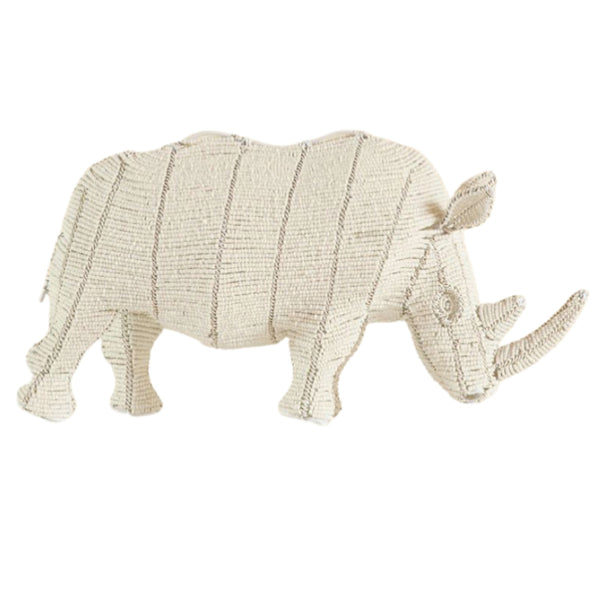 White Rhino Handmade with Traditional Wire and Glass Beads from South Africa