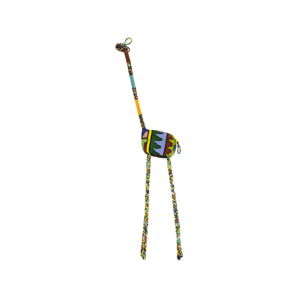 Multicoloured Giraffe Handmade with Traditional Wire and Glass Beads from South Africa