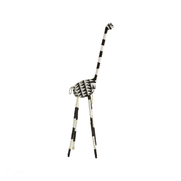 Black and White Giraffe Handmade with Traditional Wire and Glass Beads