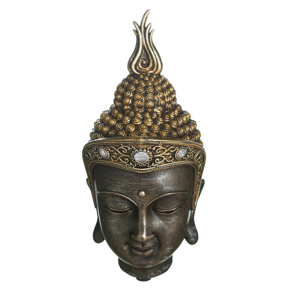 Buddha Head Statue in Gold and Black - Small