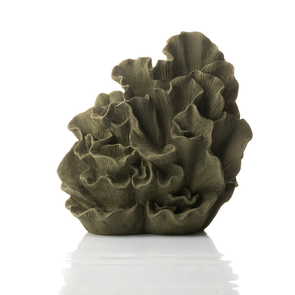 Faux Wave Coral from Resin Stone in Olive Green | Luxury Home