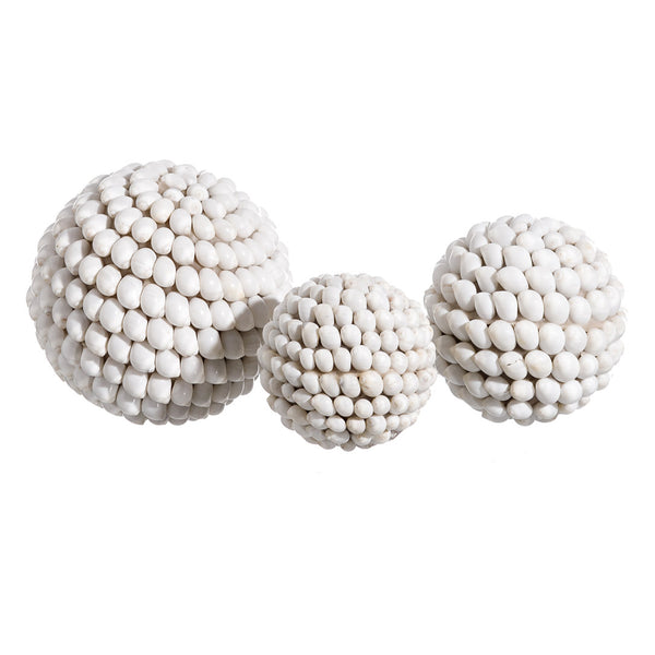 Decorative Closed Shells Balls - Set of 3