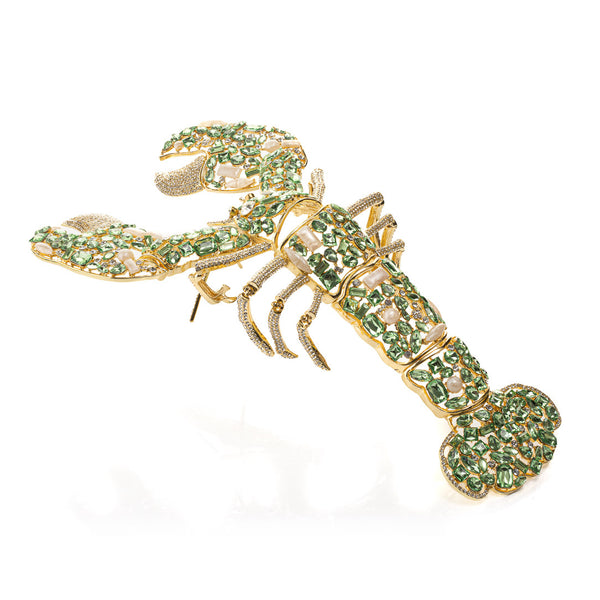 Lola the Bejewelled Lobster with Green Crystals