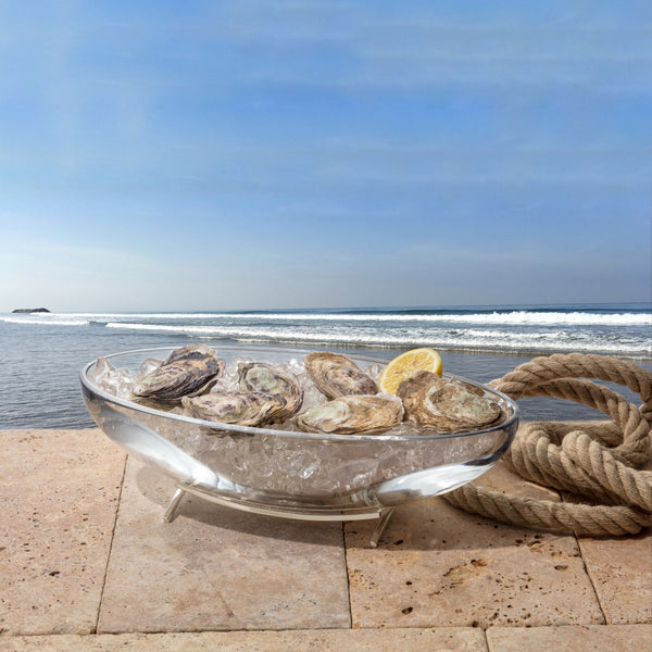 Footed Crystal Oyster Bowl "Temptation" by Sonja Quandt