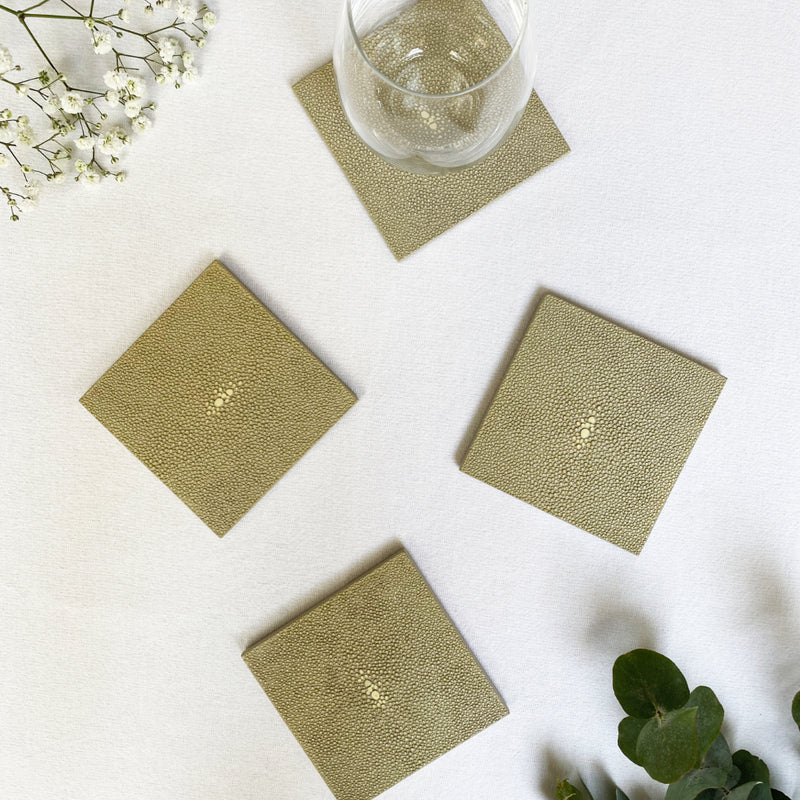 Coaster Faux Shagreen in Natural by Posh Trading Company
