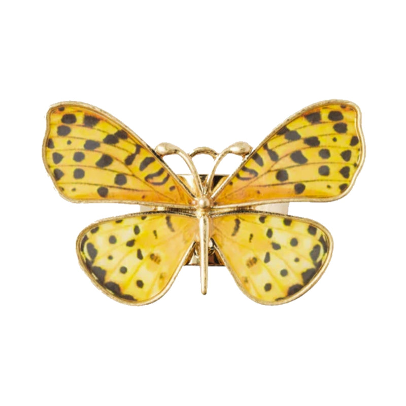 Painterly Butterfly Napkin Rings in Yellow by Joanna Buchanan - Set of 4