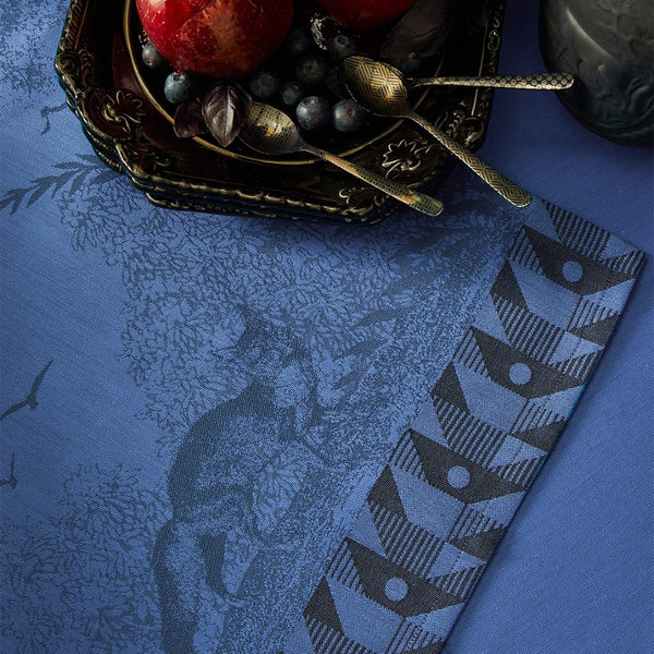 'Forêt Enchantée' Cotton Placemat in Blue by Le Jacquard Français (set of 4)