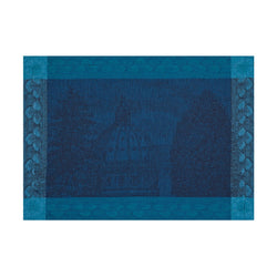 'Symphonie Baroque' Linen Placemat in Blue by Le Jacquard Français (set of 4)