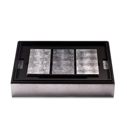 Grand Matbox Silver Leaf in Silver (Set of 6) by Posh Trading Company